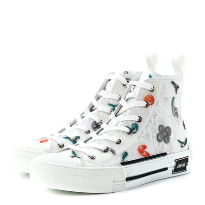 Christian Dior X KENNY SCHARF Technical Canvas Oblique Patch Mens B23 High Top Sneakers 42 White Blue 3 of 10