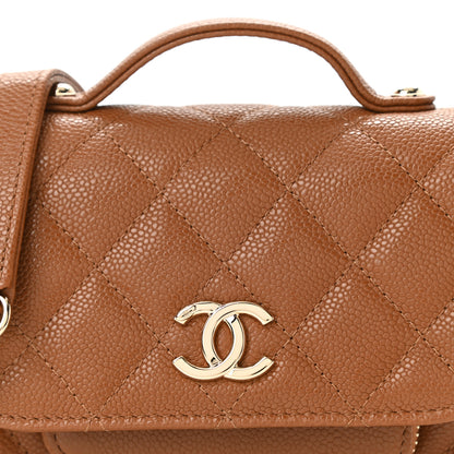 Chanel Caviar Quilted Business Affinity Clutch With Chain Flap Camel 9 of 12