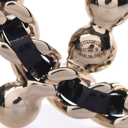 Chanel Lambskin Pearl CC Chain Brooch Black Gold 4 of 5