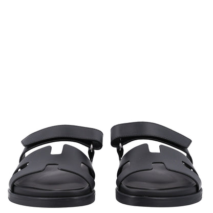 Hermes Calfskin Womens Chypre Sandals 38 Black 2 of 8