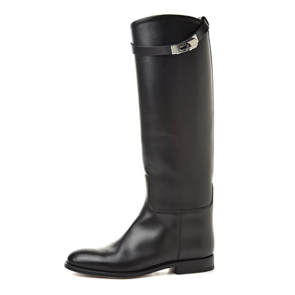 Hermes Box Kelly Jumping Boots 37 Black 1 of 9