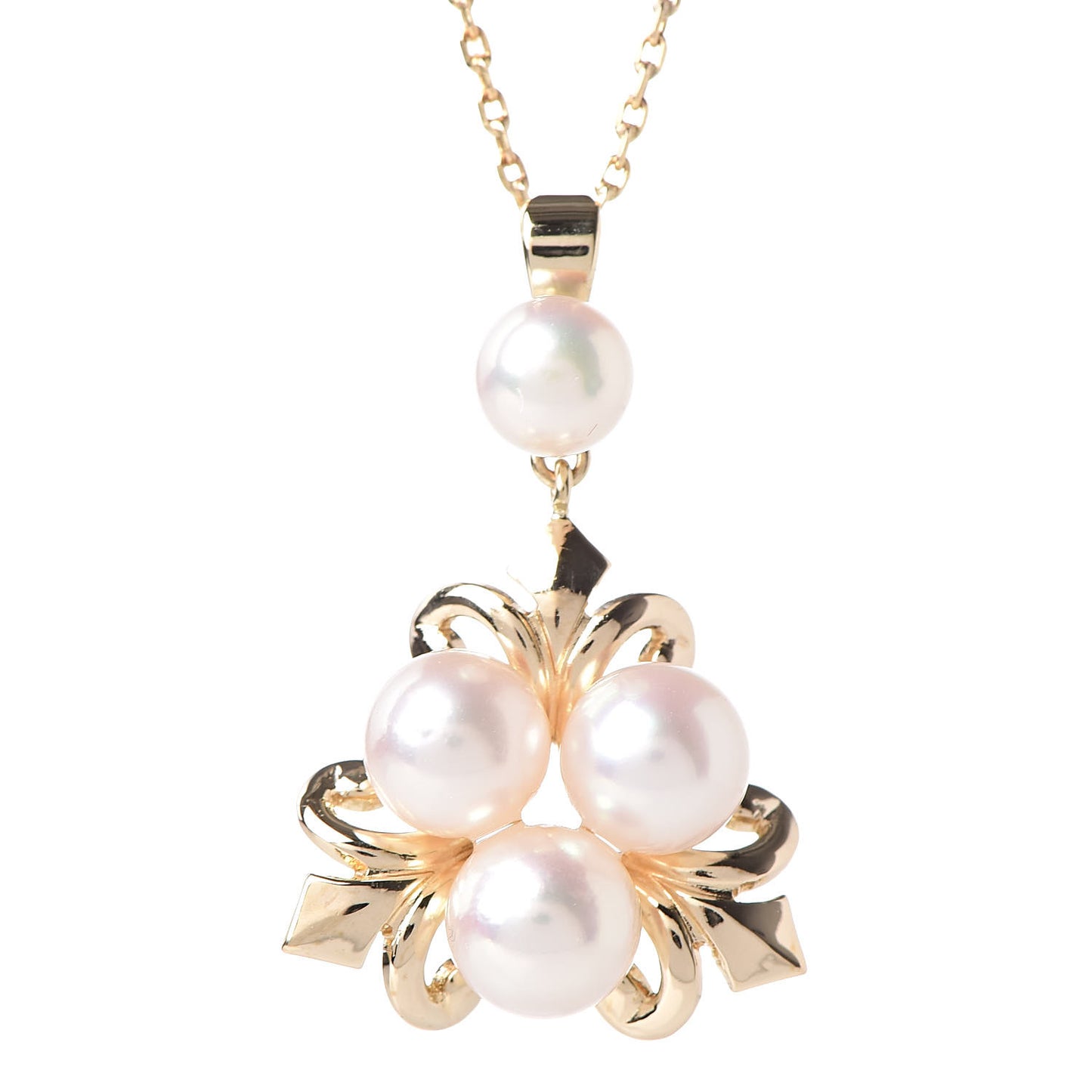 14K Yellow Gold Akoya Pearl 5.5-7mm Pendant Necklace