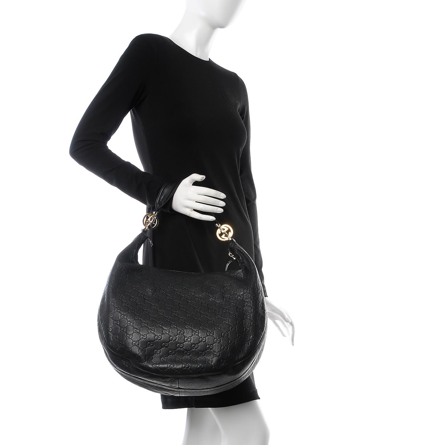 Gucci Guccissima Large GG Twins Hobo Black 2 of 13