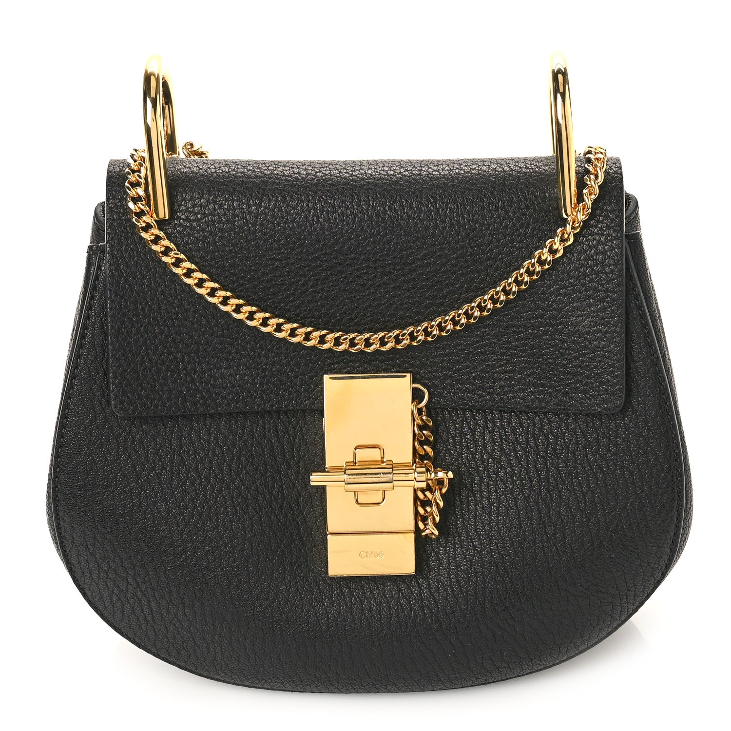 Chloe Grained Lambskin Drew Shoulder Bag Black 1 of 8