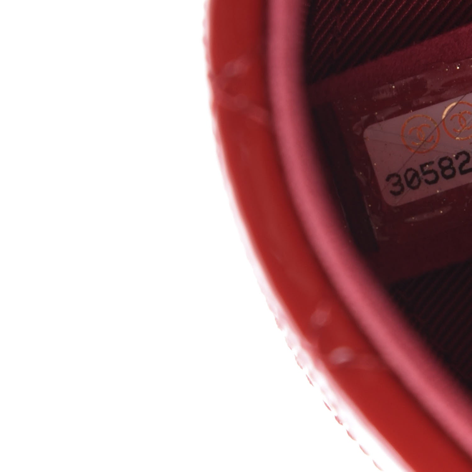 Chanel Patent Quilted Small Round Vanity With Chain Red 9 of 12