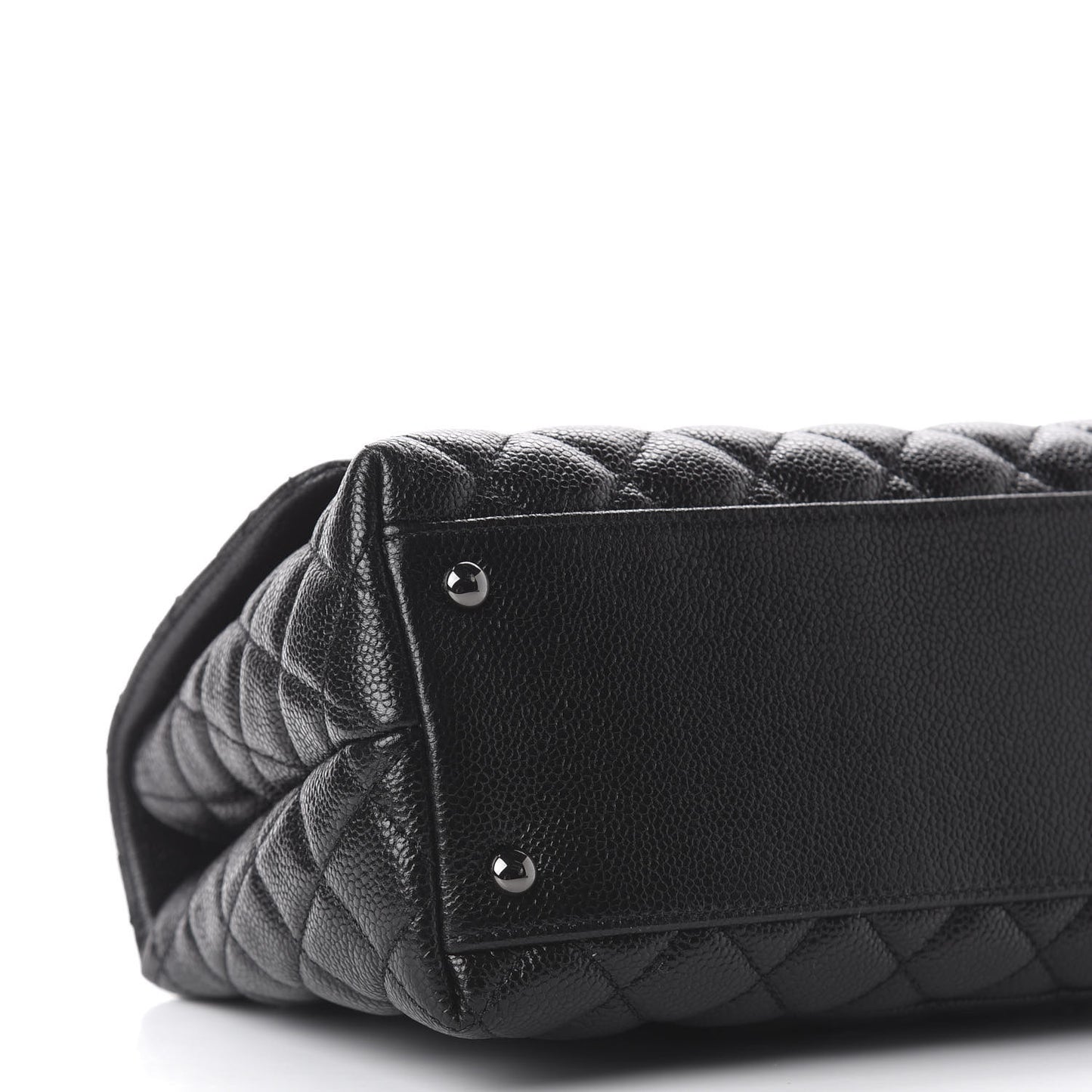 Caviar Quilted Small Coco Handle Flap So Black