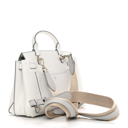 MCM Grained Calfskin Medium Milla Convertible Backpack White Flake 3 of 14