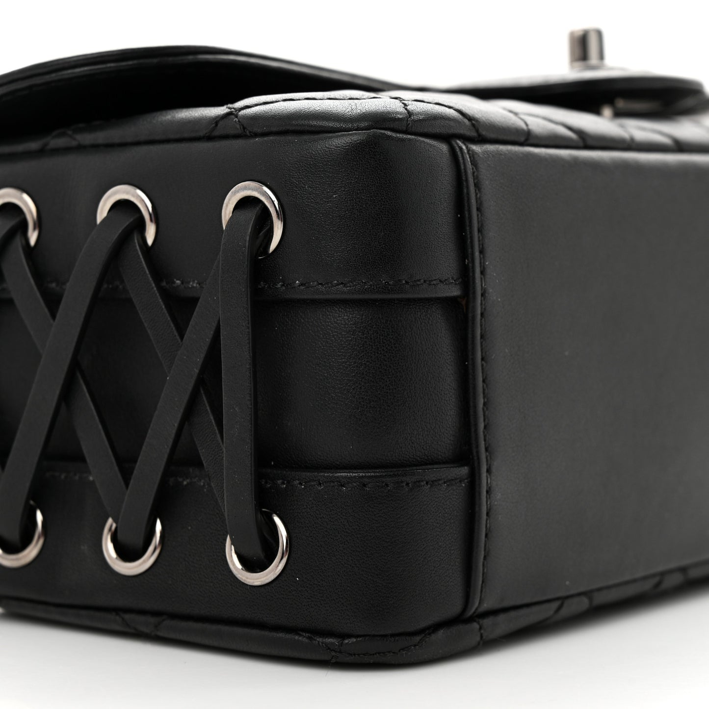 Calfskin Quilted Small Coco Corset Flap Black