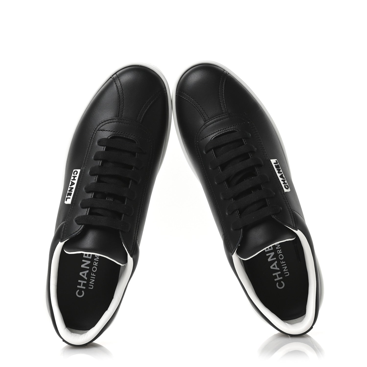 Chanel Calfskin CC Uniform Womens Sneakers 40 Black 2 of 8