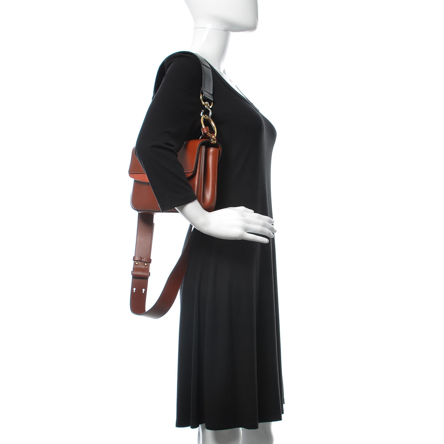 Chloe Calfskin Small C Double Carry Sepia Brown 3 of 10