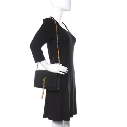 Saint Laurent Smooth Calfskin Medium Classic Monogram Kate Tassel Satchel Black 2 of 8