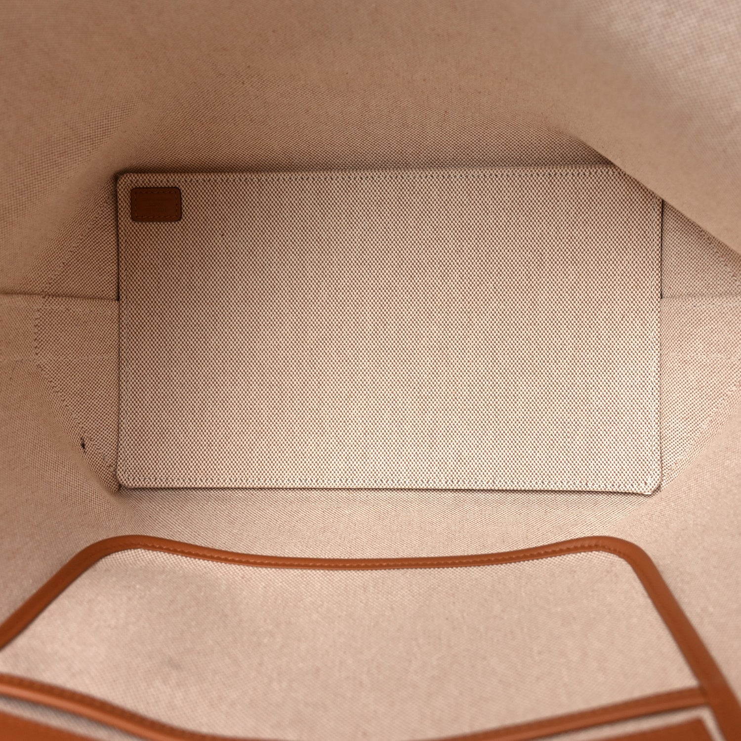 Hermes H Plume Canvas Swift Printed Fantaisie d'Etriers Steeple 28 Bag Fauve Ecru Beige Gold 4 of 9