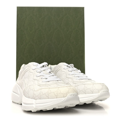 Gucci Tessuto Monogram GG Supreme Printed Mens Gucci Run Sneakers 8 White 10 of 10