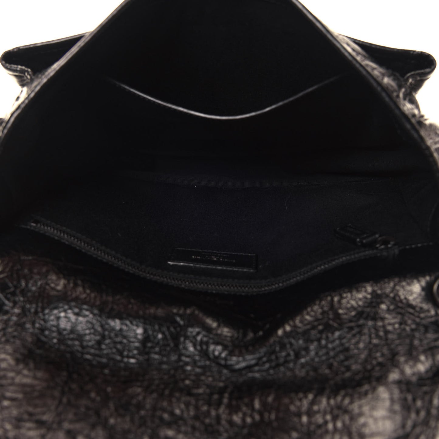 Crinkled Calfskin Matelasse Monogram Medium Niki Chain Satchel Black
