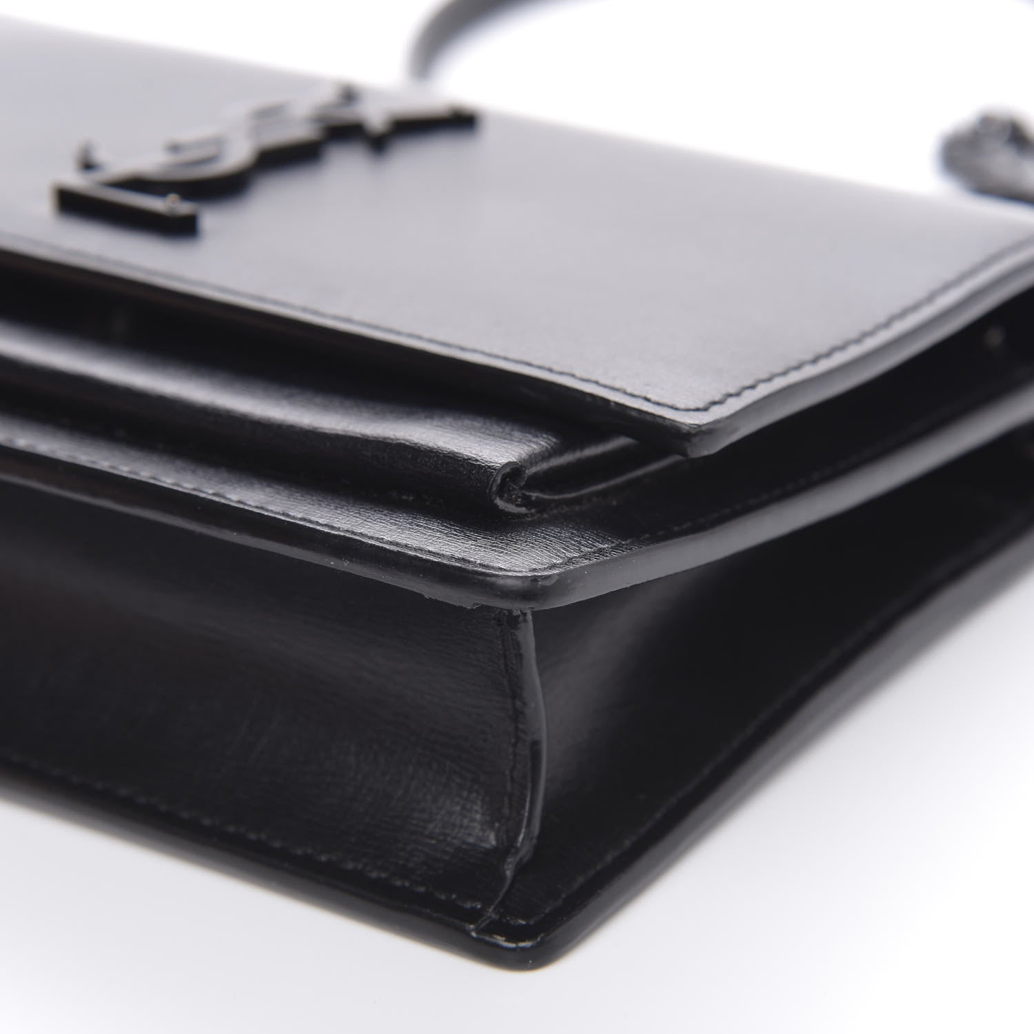Saint Laurent Calfskin Monogram Sunset Chain Wallet Black 9 of 11