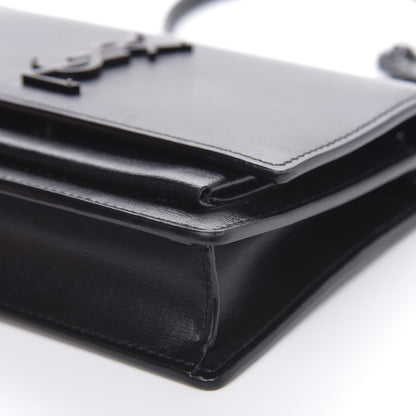 Saint Laurent Calfskin Monogram Sunset Chain Wallet Black 9 of 11