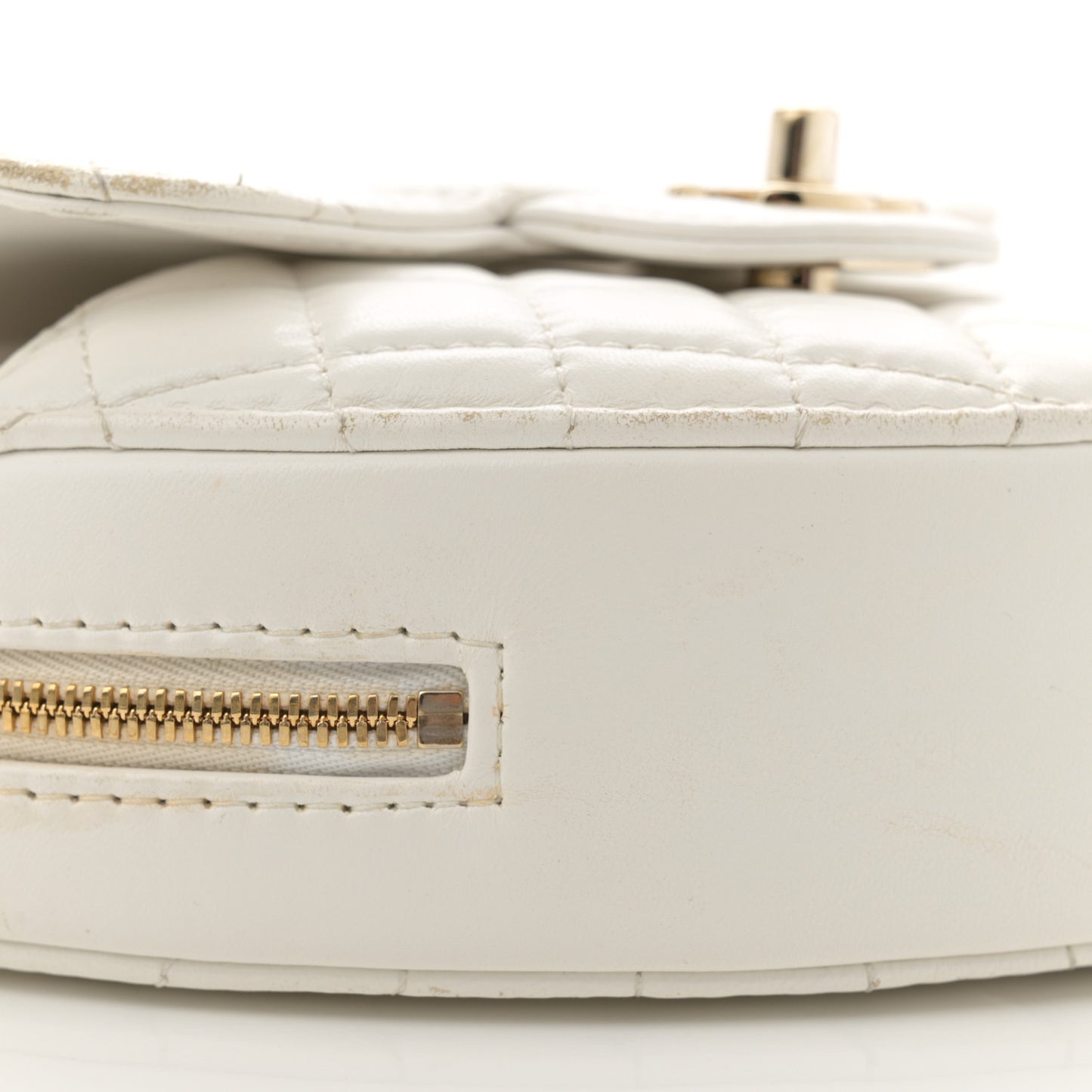 Lambskin Quilted CC In Love Heart Bag White
