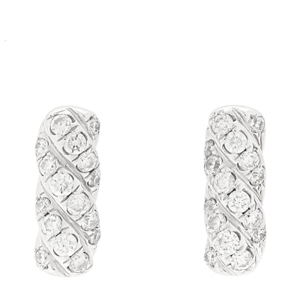 David Yurman 18K White Gold Diamond Cable Collectibles Bar Stud Earrings 1 of 4