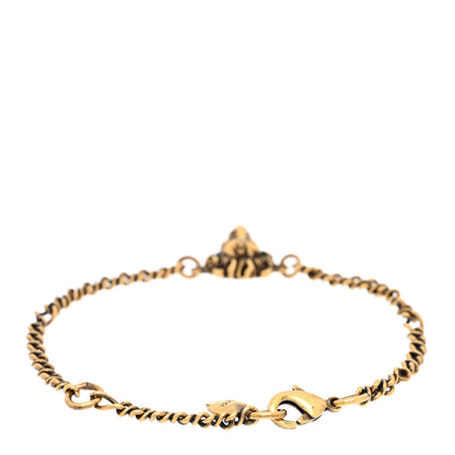 Gucci Metal Lion Head Bracelet Aged Gold 2 of 3