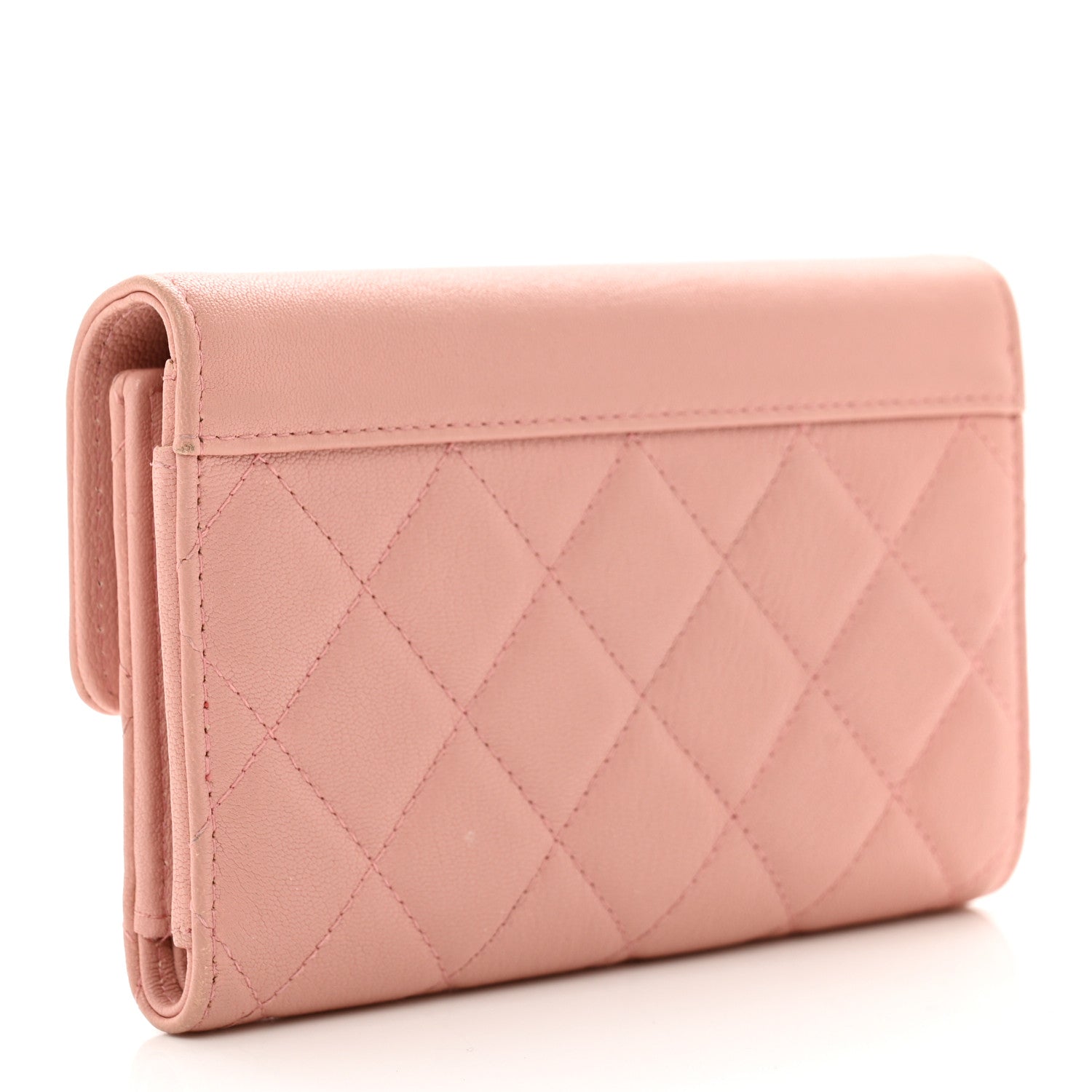 Chanel Lambskin Quilted CC Box Flap Wallet Light Pink 4 of 12