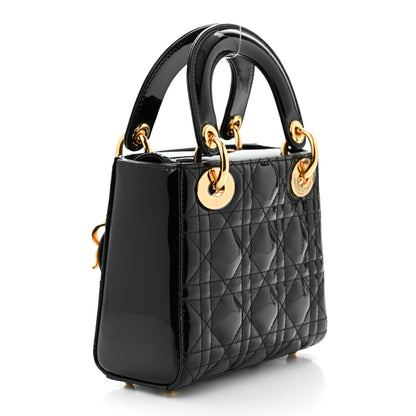 Christian Dior Patent Cannage Mini Lady Dior Black 3 of 10