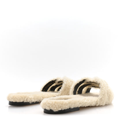 Saint Laurent Shearling Tribute 05mm Sandals 36.5 Naturale 5 of 9