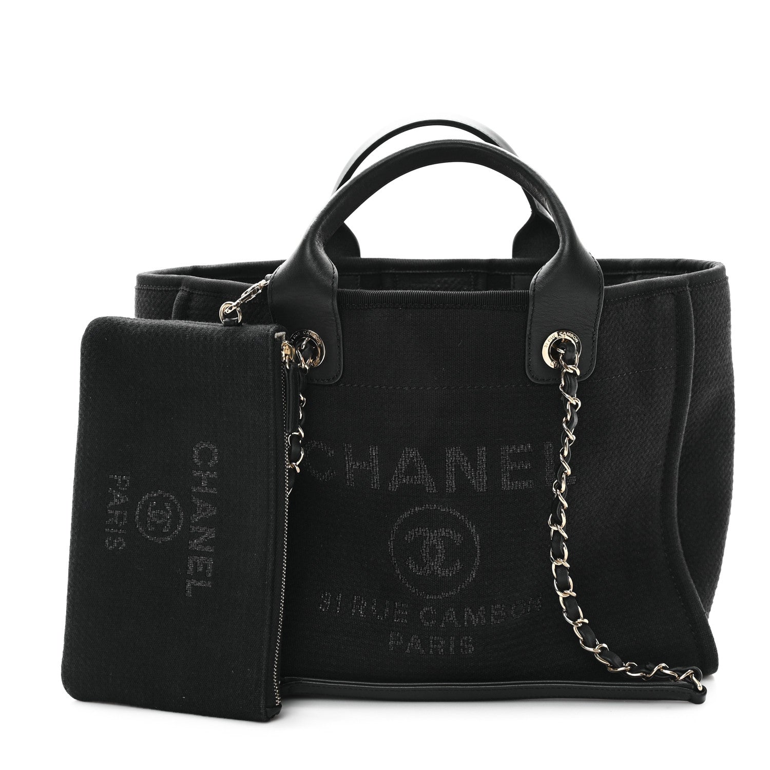 Chanel Mixed Fibers Small Deauville Tote Black 3 of 12
