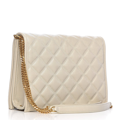 Saint Laurent Lambskin Quilted Small Becky Chain Bag Blanc Vintage 3 of 10
