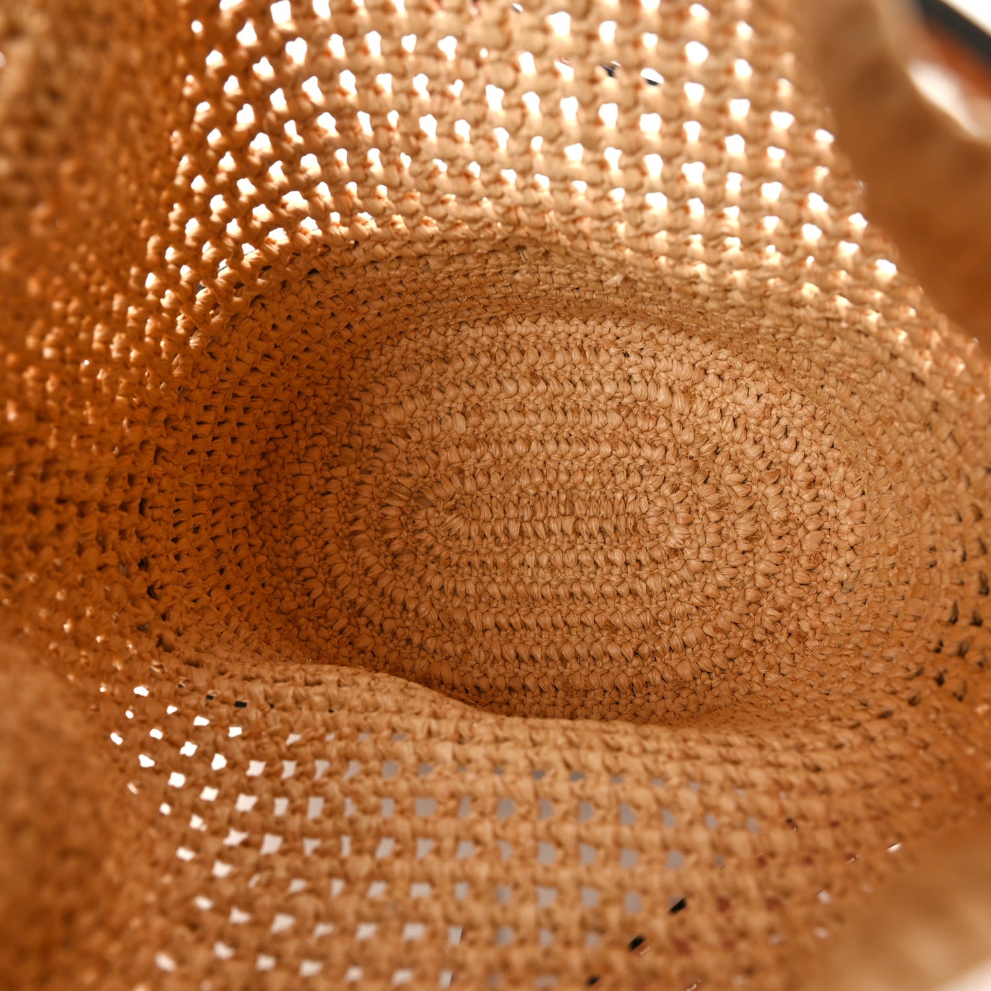 Raffia Calfskin Balloon Bucket Bag Natural Tan