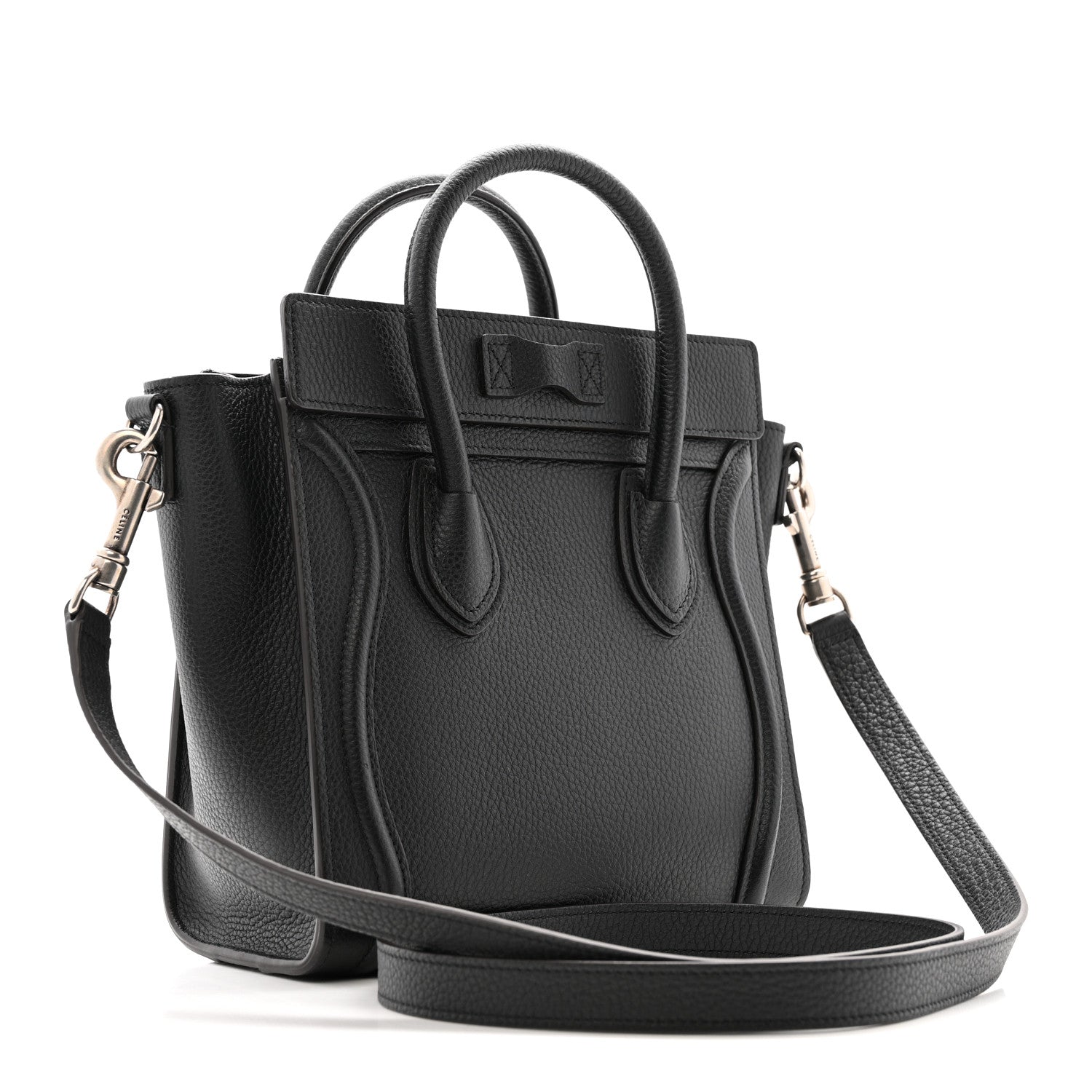 Celine Drummed Calfskin Nano Luggage Black 3 of 14