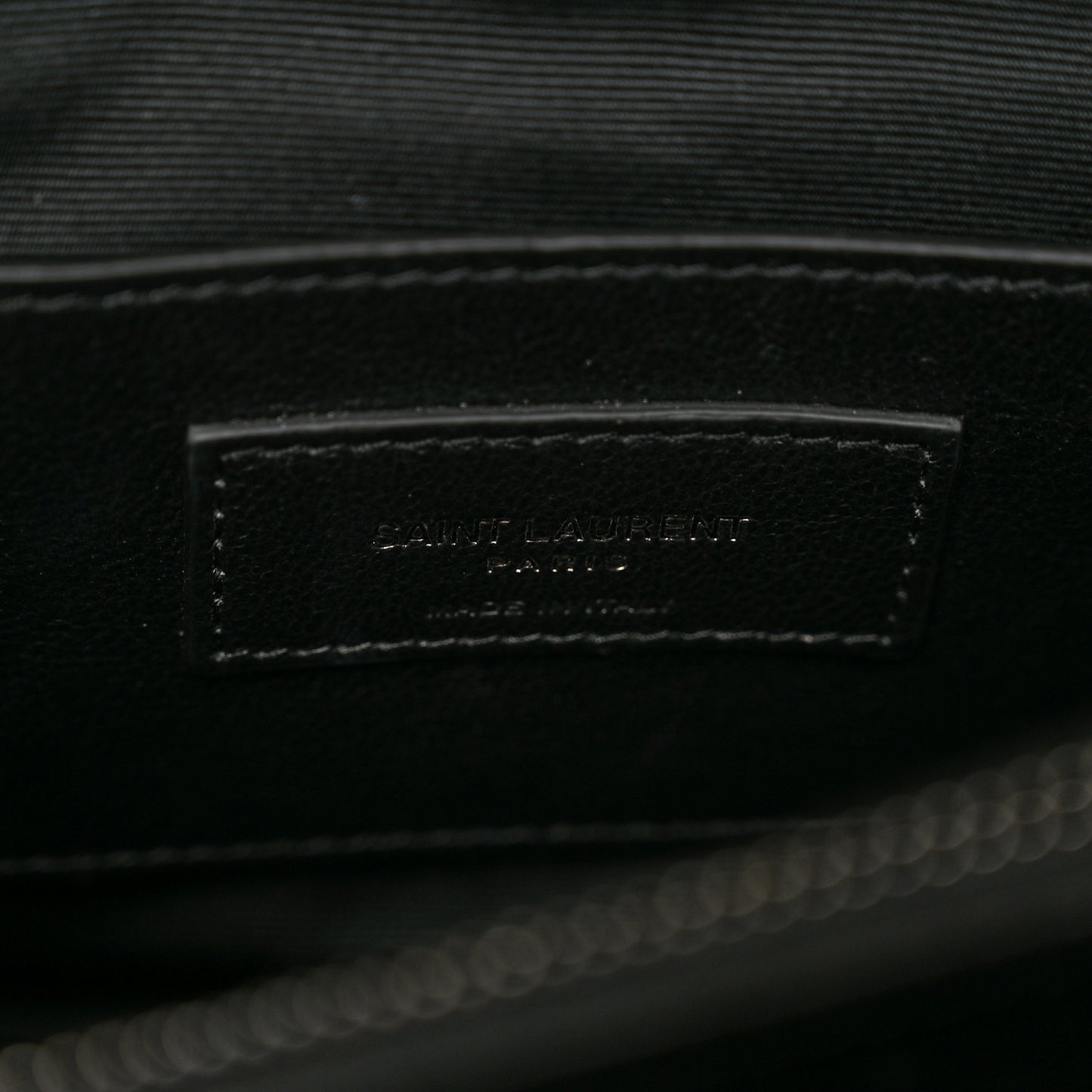 Sheepskin Matelasse Chevron Monogram Medium College Bag Black