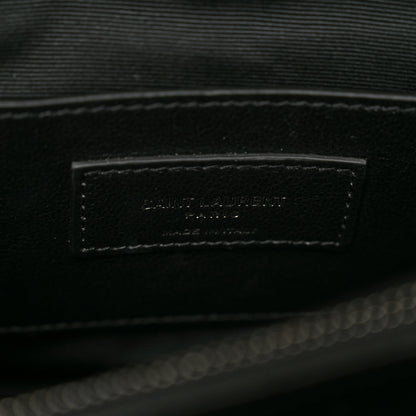 Saint Laurent Sheepskin Matelasse Chevron Monogram Medium College Bag Black 8 of 11