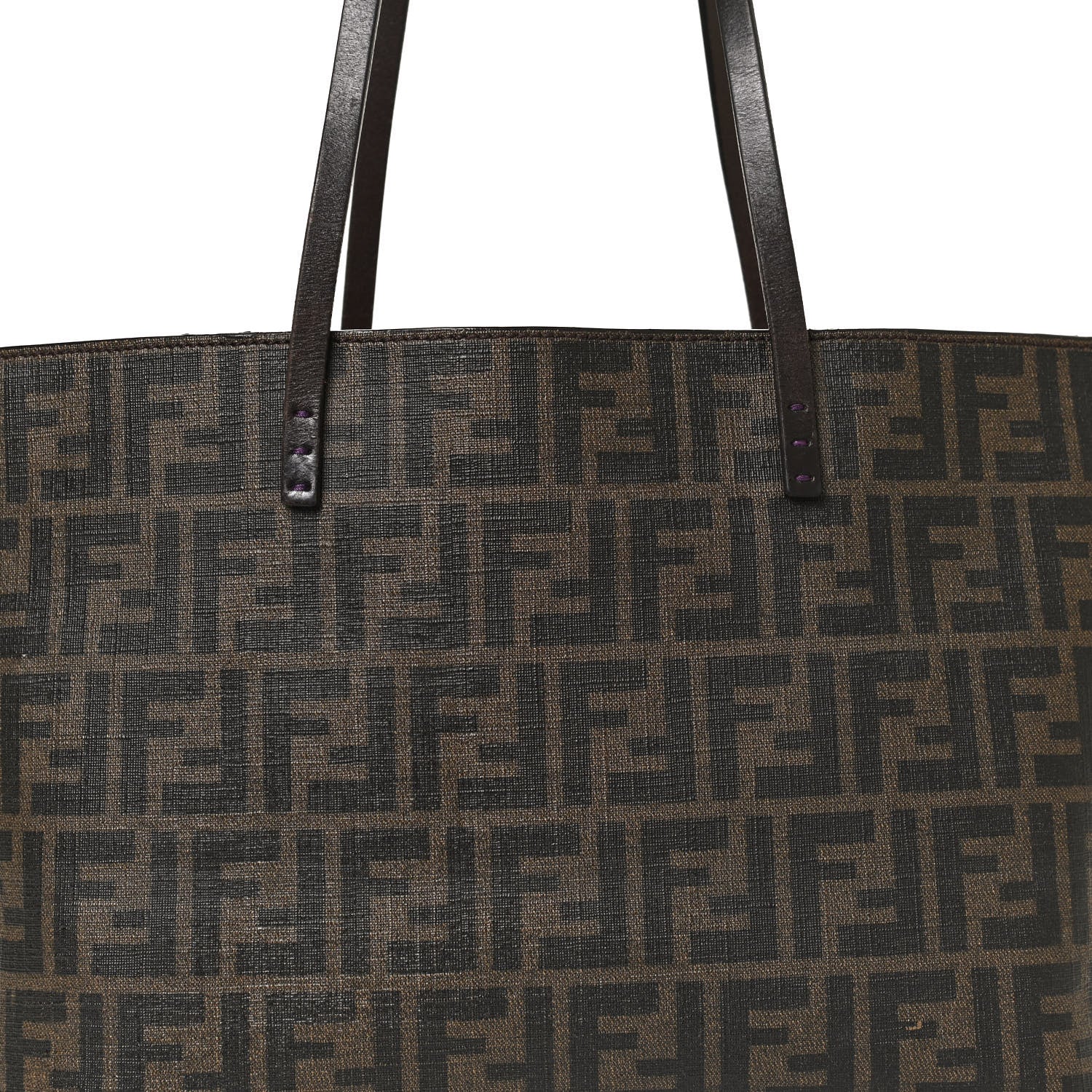 Fendi Zucca Spalmati Small Roll Tote Tobacco Blue 10 of 12