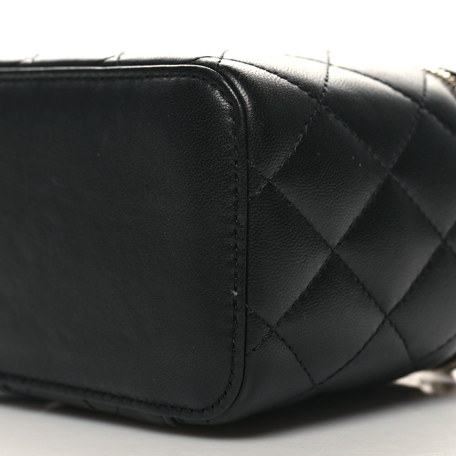 Chanel Lambskin Quilted Small Top Handle Vanity Case With Chain Black 11 of 12