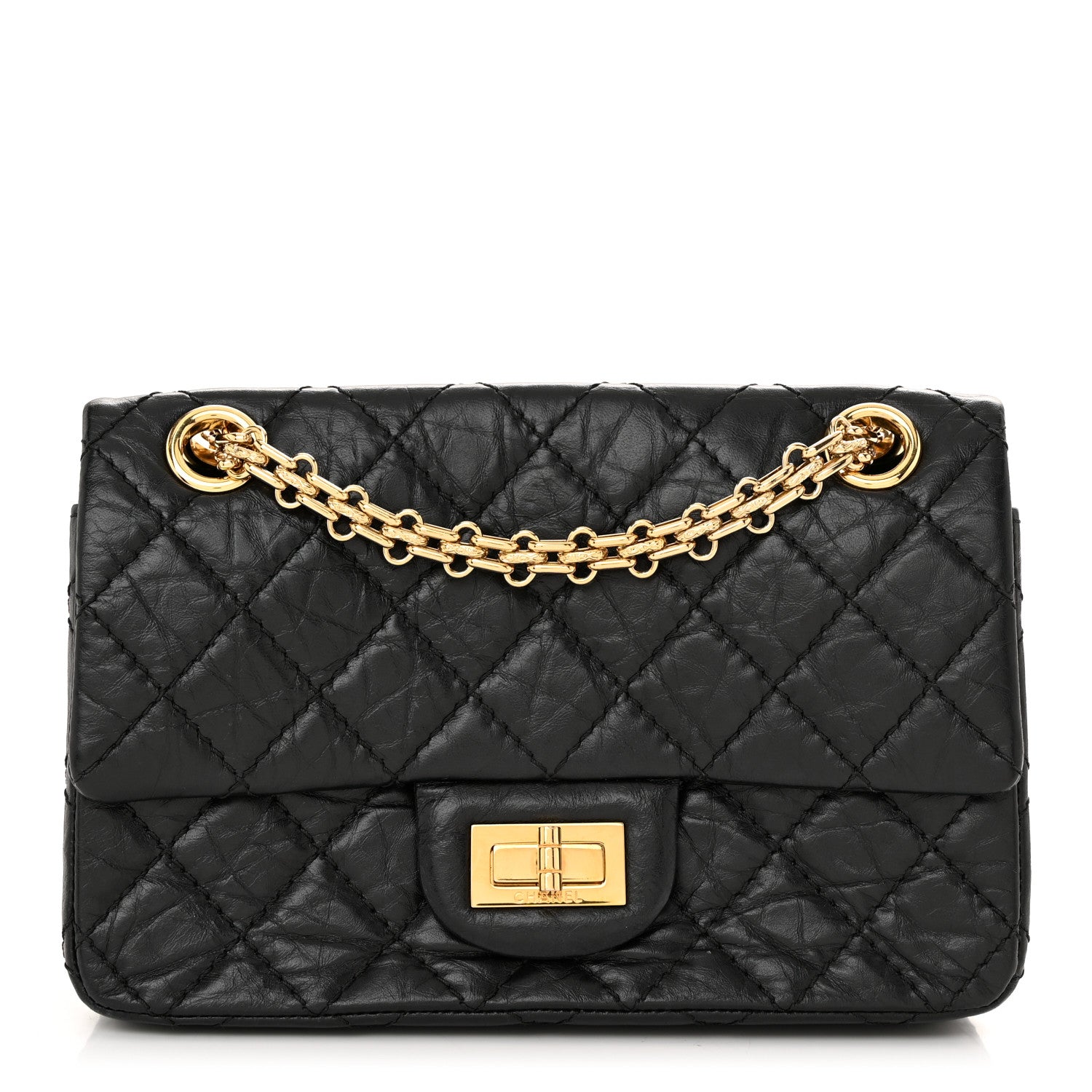 Chanel Aged Calfskin Quilted 2.55 Reissue Mini Flap Black 1 of 10
