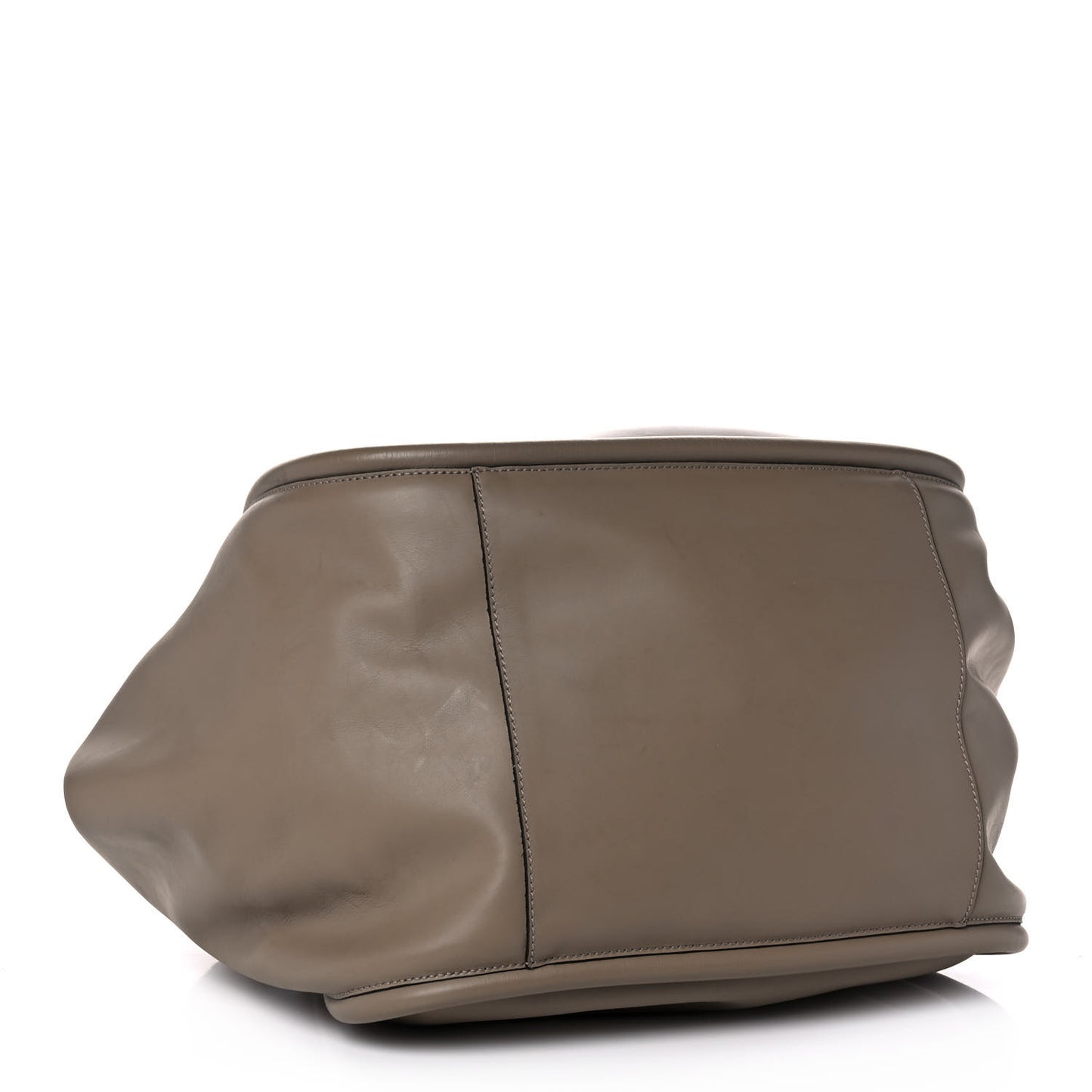 Calfskin XL Ruched Tote Light Taupe