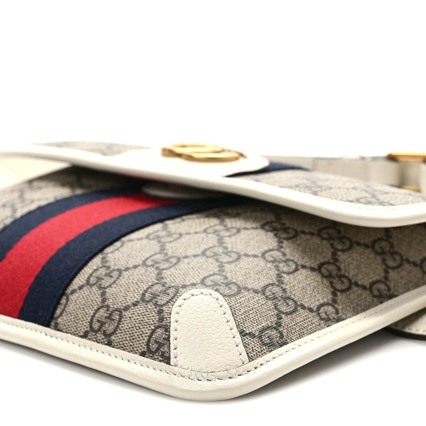 GG Supreme Monogram Web Small Ophidia Belt Bag 90 36 Beige Ebony White