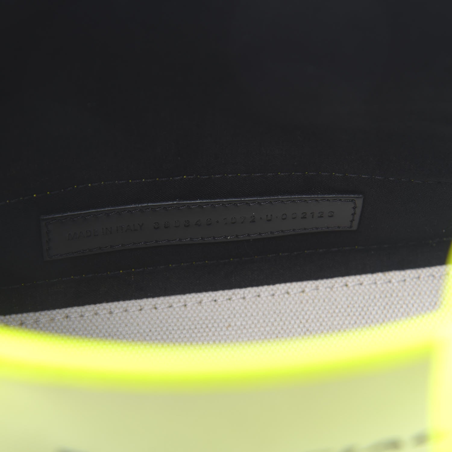 Balenciaga Cotton Canvas Satin Calfskin Navy Cabas XS Natural Fluo Yellow 7 of 10