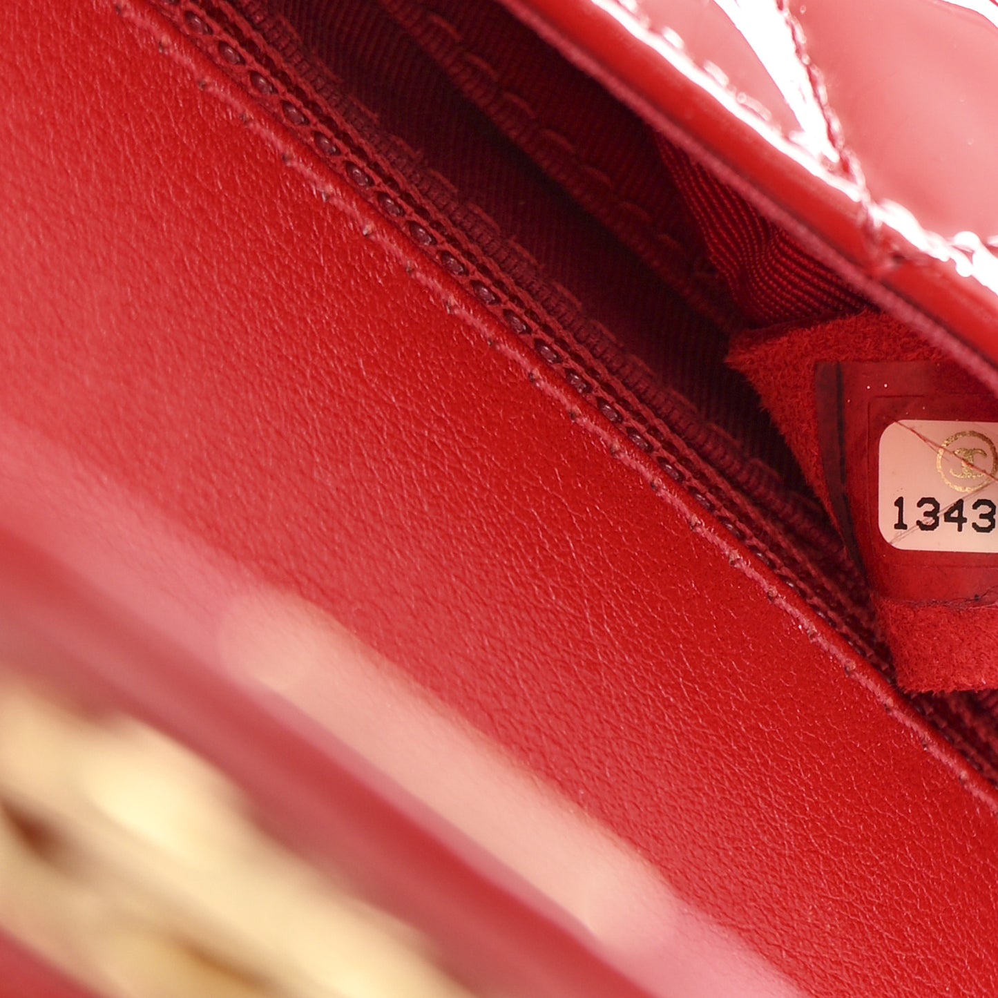 Patent Calfskin Quilted Valentine Charms Medium Single Flap Red