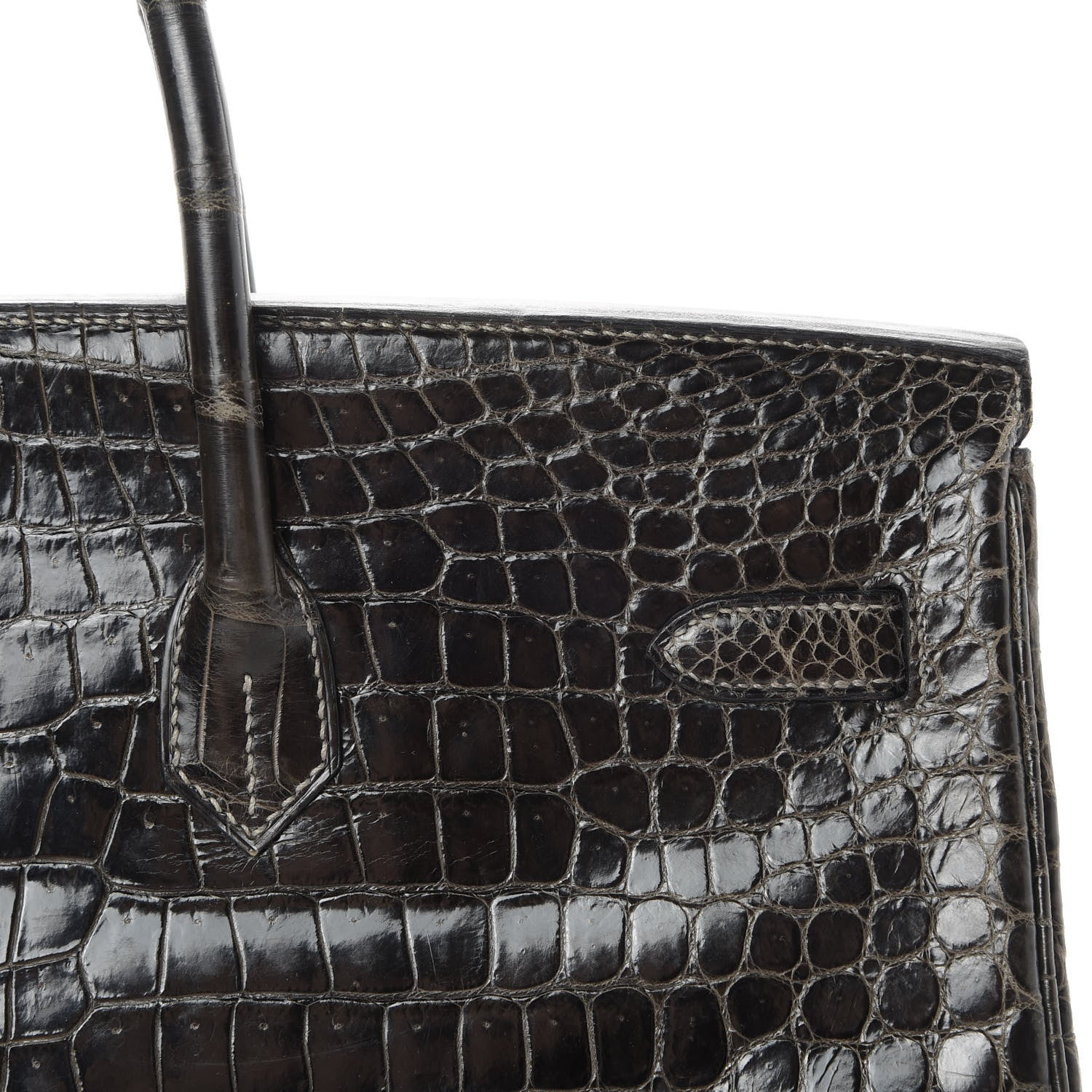 Hermes Shiny Porosus Crocodile Birkin 40 Graphite 8 of 45