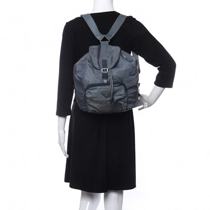 Prada Nylon Vela Cinch Backpack Blue 2 of 10