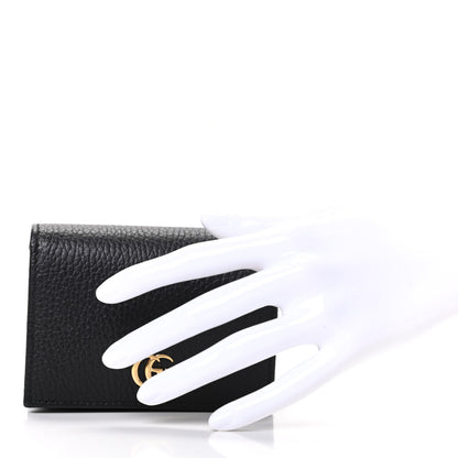 Gucci Pebbled Calfskin GG Marmont Card Case Black 2 of 7