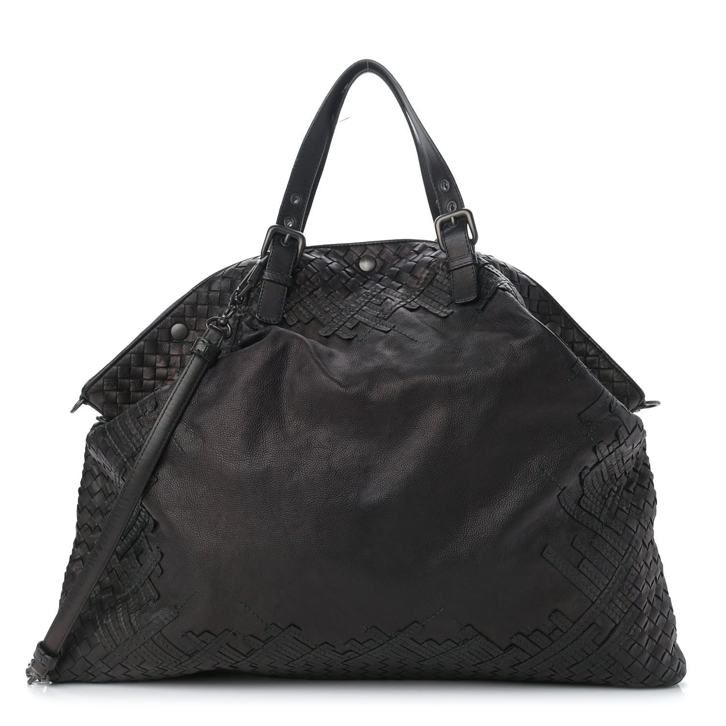 Nappa Intrecciato Maxi Convertible Tote Brown