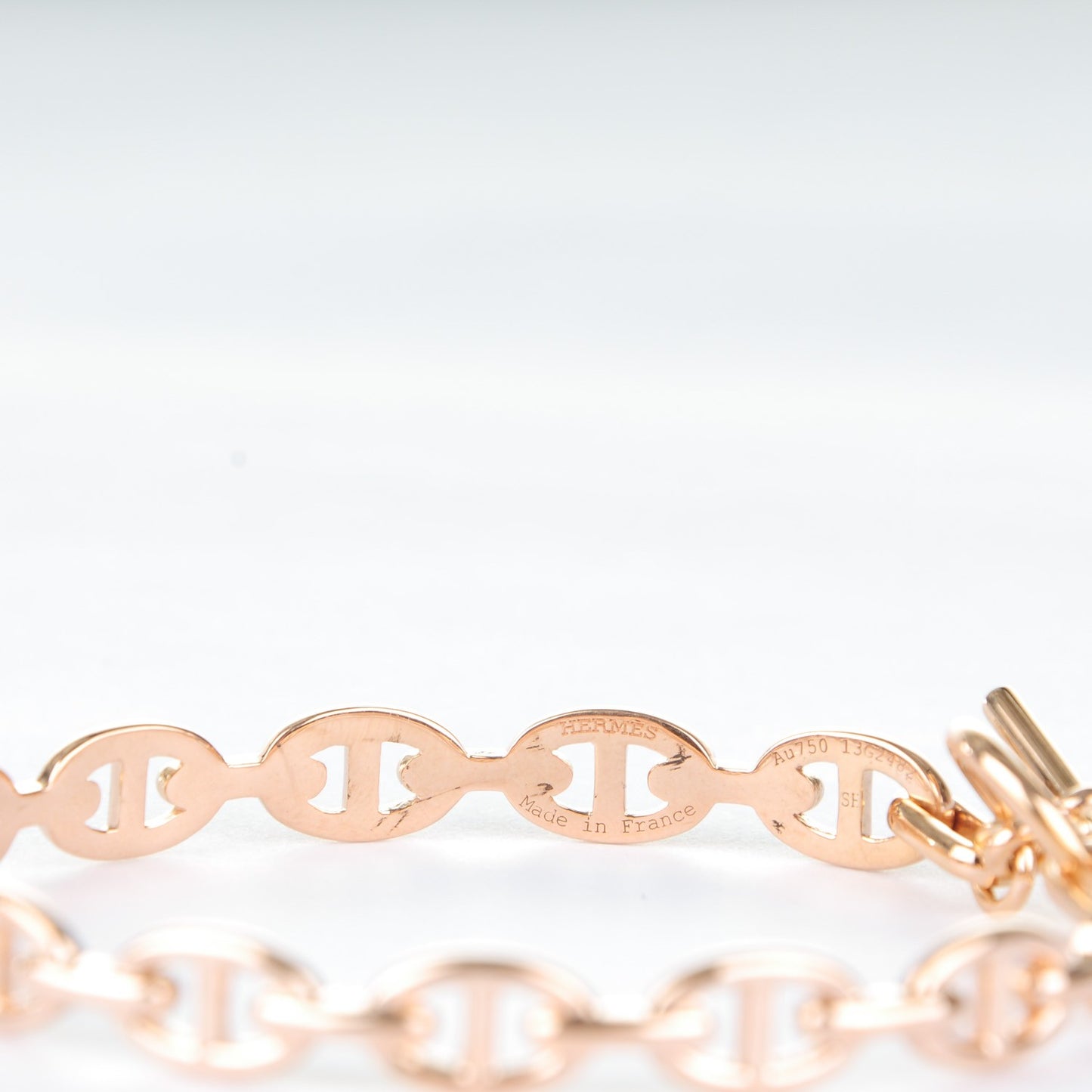 18K Rose Gold Chaine d'Ancre Echainee S Bracelet