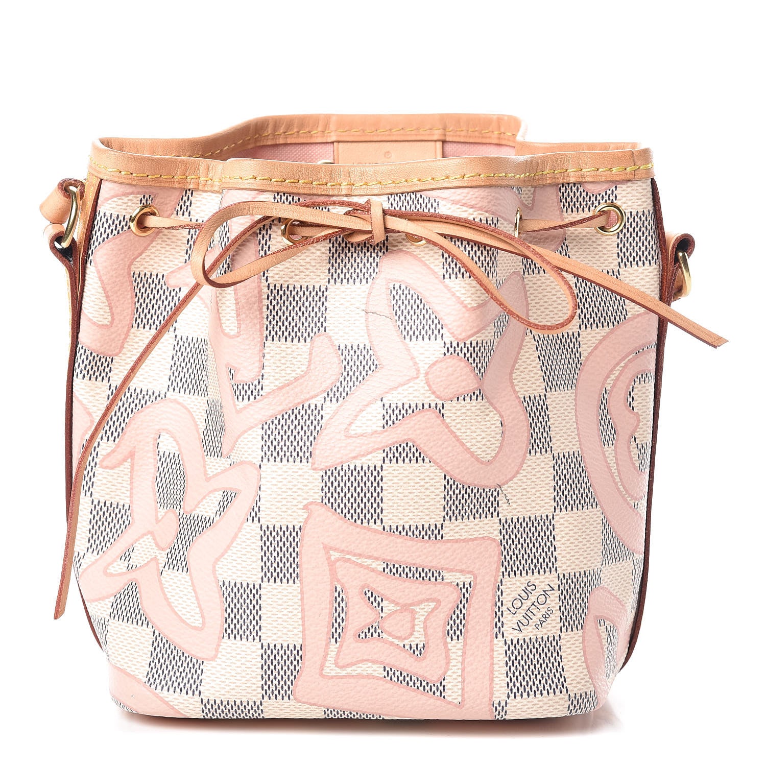 Louis Vuitton Damier Azur Tahitienne Nano Noe Rose Ballerine 1 of 10