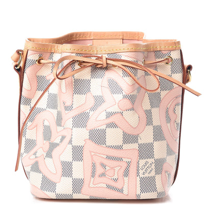 Louis Vuitton Damier Azur Tahitienne Nano Noe Rose Ballerine 1 of 10