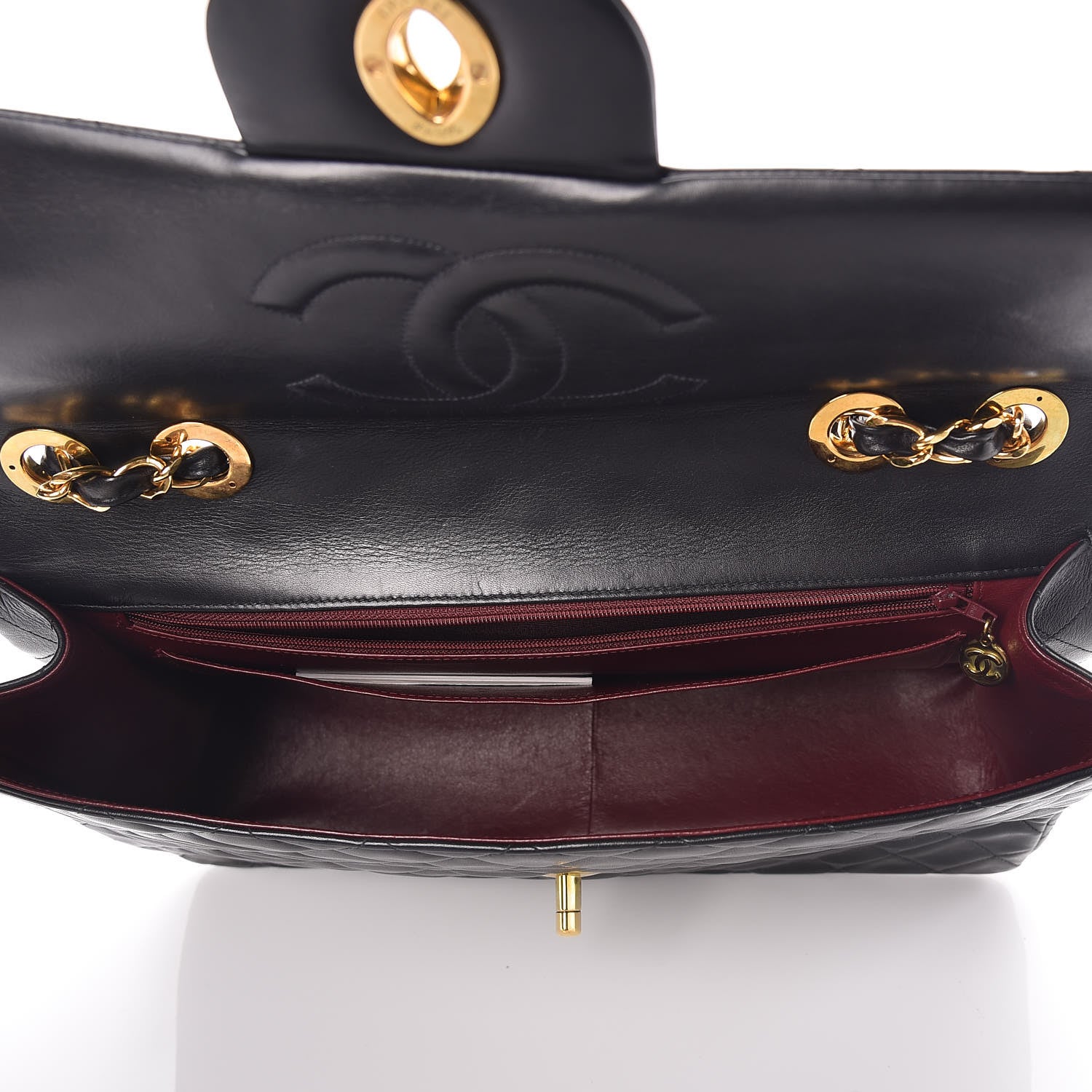 Chanel Lambskin Quilted XL Jumbo Single Flap Black 7 of 10