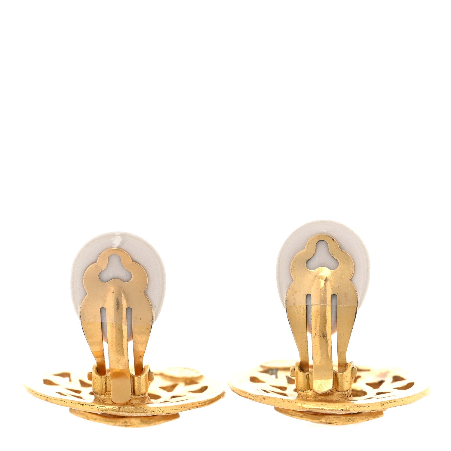 Chanel Metal CC Clip On Earrings Gold 4 of 5