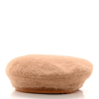 Fendi Rabbit Felt Angora Wool Beret S Camel 3 of 9