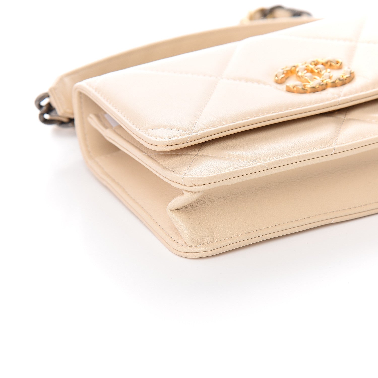 Chanel Goatskin Quilted 19 Wallet On Chain WOC Beige 8 of 11